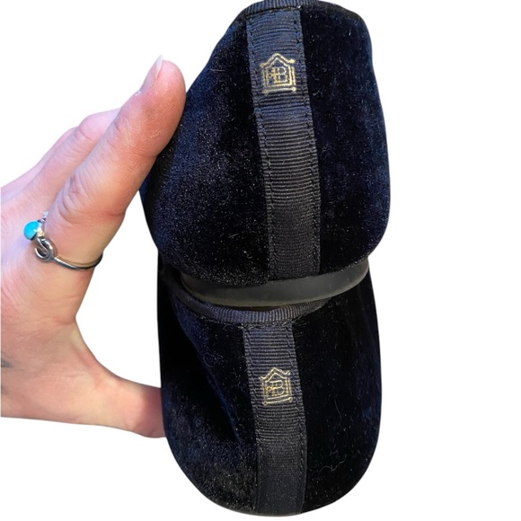 Birdies The Starling Crushed Black Velvet Slip on Flats - Picture 6 of 7